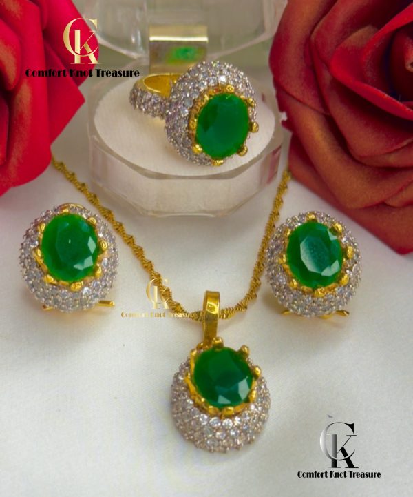 Zerkon combo with big stone | 24k gold plated | Hot selling product - Image 5