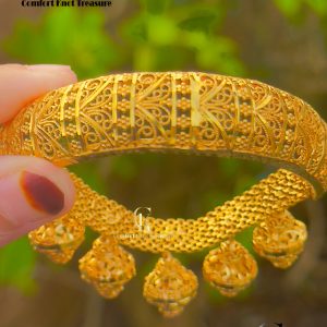 5 Jhumki Openable Bracelet | 24k Gold Plated | 5 Jhumki Hanging 1 Bracelet