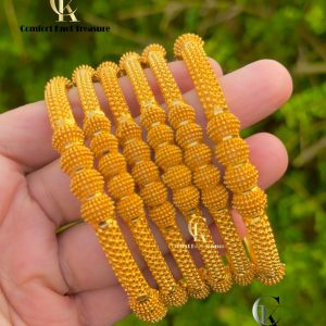 Golden Mesh Bangles set of 6 | 24k gold plated | Gold look Hot Article