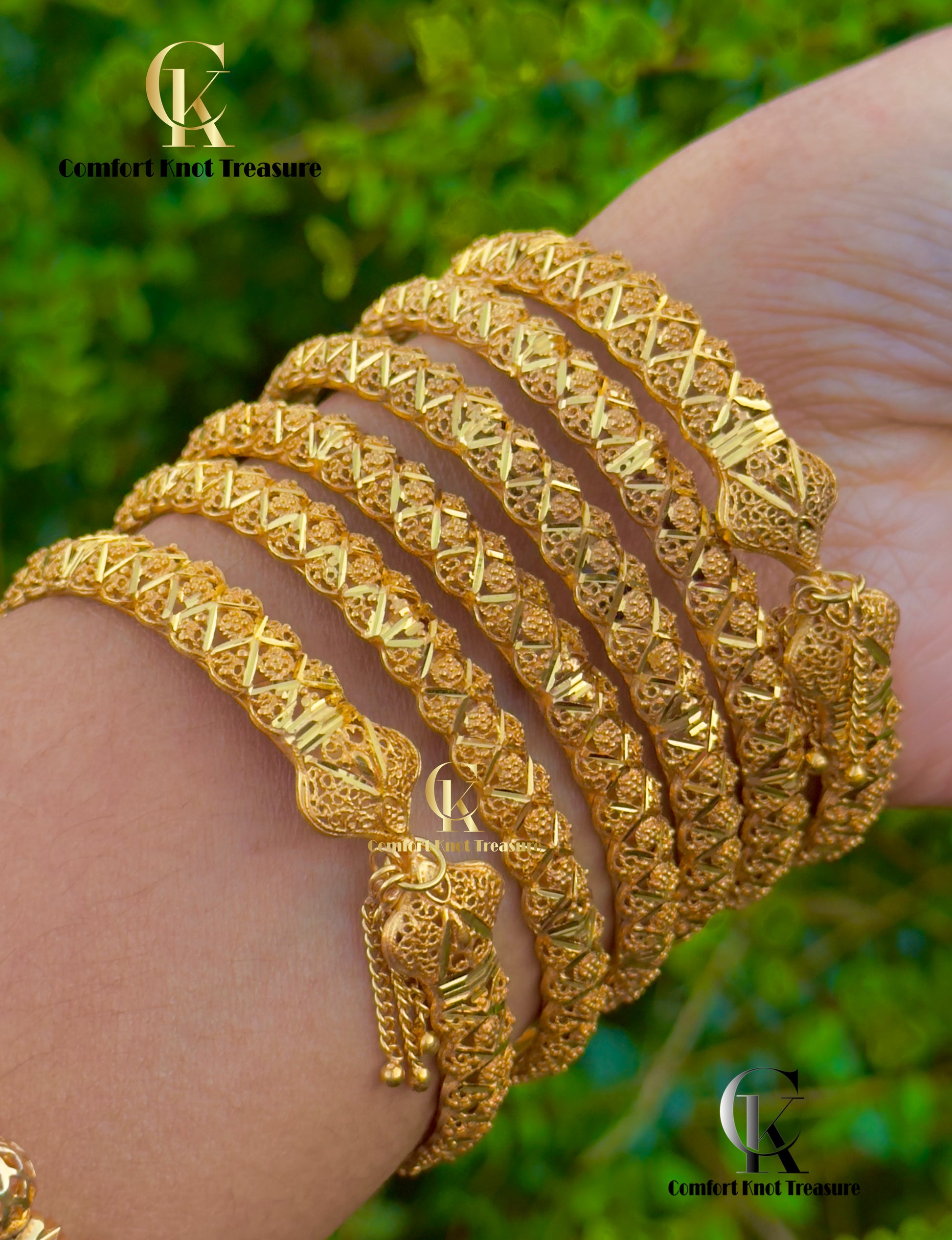 Tassal bangles set of 6 | 24k gold plated hot