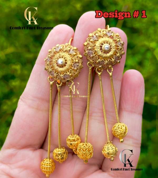 Gold Look Hanging Earrings | 24k gold plated |ERG
