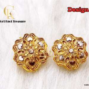 RP Studs With Clip Lock | 24k Gold Plated