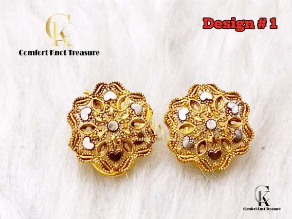RP Studs With Clip Lock | 24k Gold Plated