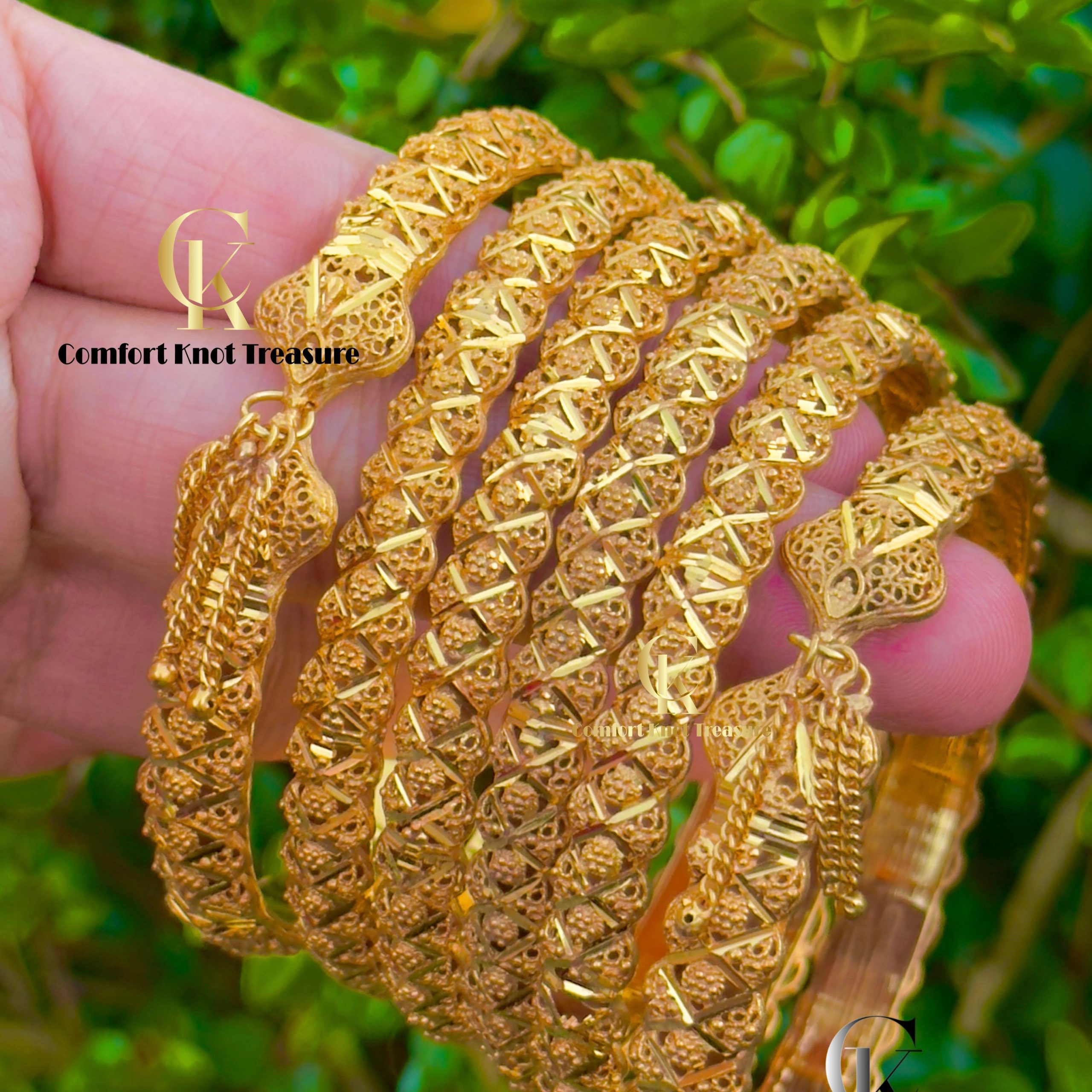 Tassal bangles set of 6 | 24k gold plated hot - Image 3