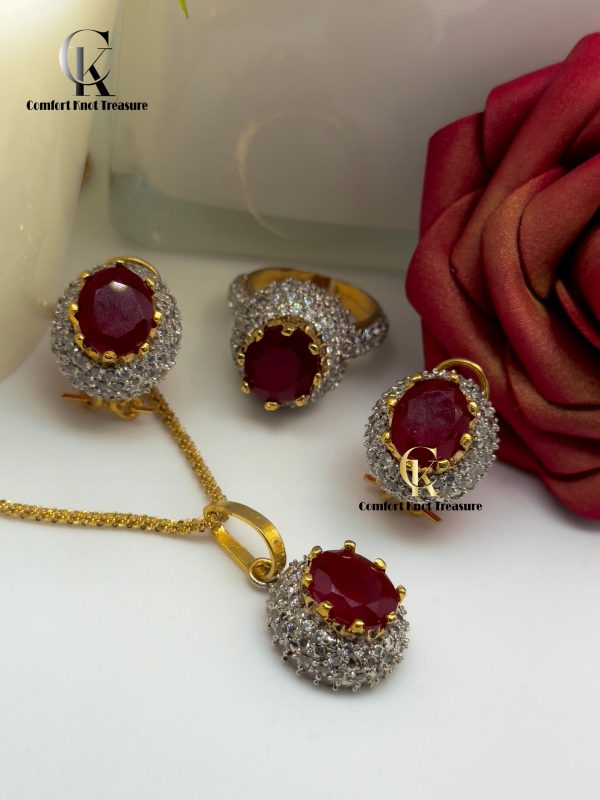Zerkon combo with big stone | 24k gold plated | Hot selling product - Image 2