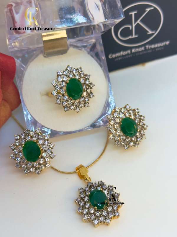 Big bayza combo with big stone | 24k gold plated | Hot selling article - Image 2