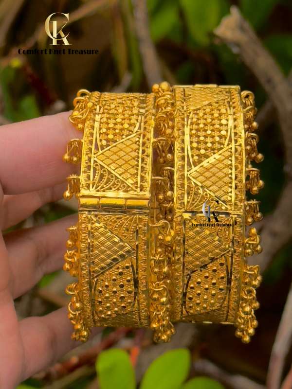 Openable Ghungroo Kangan | 24k gold plated | 2 Kangan - Image 2